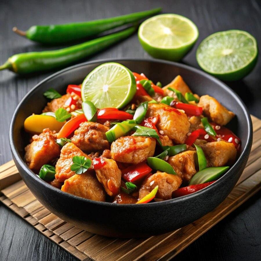 Fish Chilli at Resunga Momo & Curry Tracy, CA and Lathrop – crispy fish with Indo-Nepali chilli sauce, Skiplyn powered.