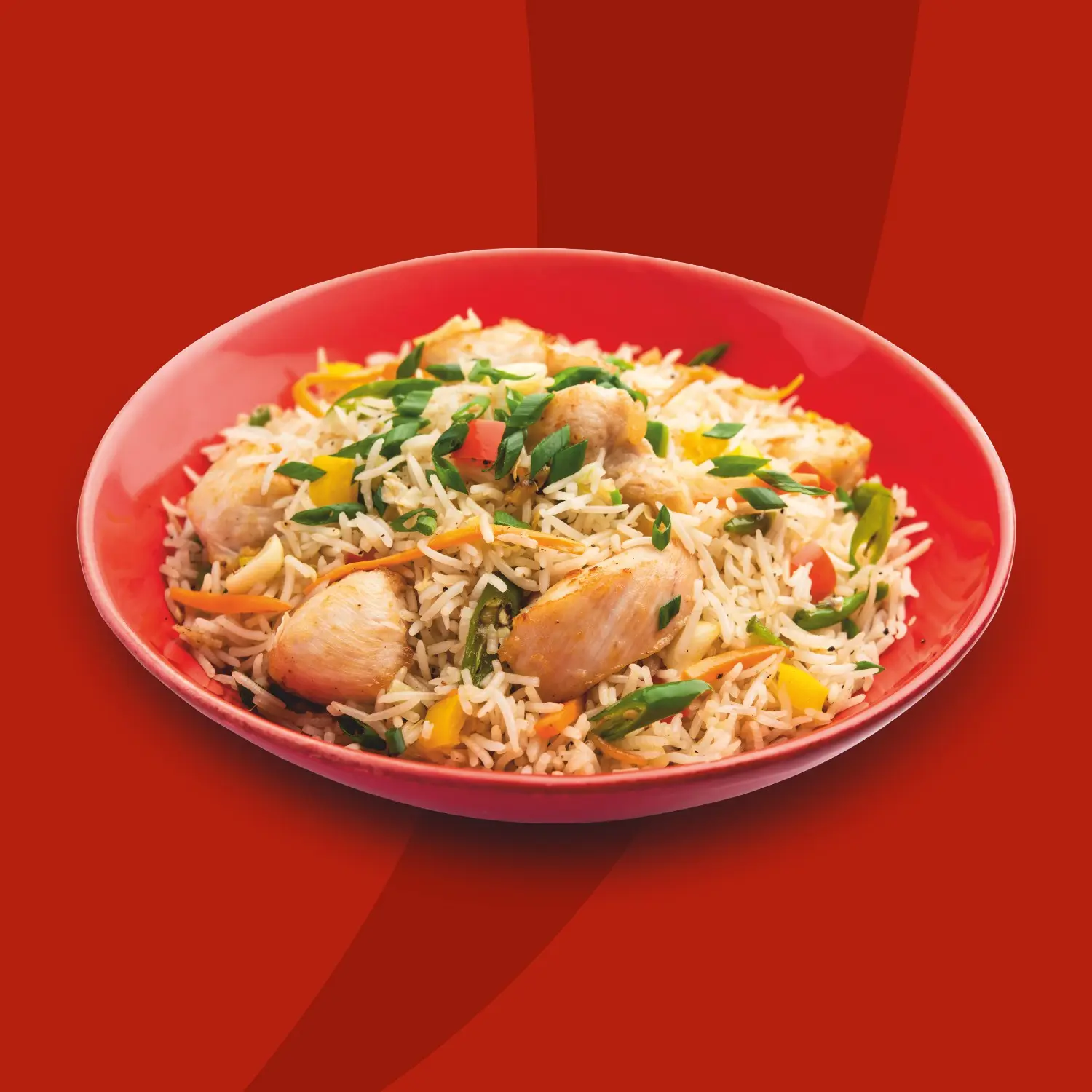 Chicken Fried Rice at Resunga Momo & Curry in Tracy, CA and Lathrop – Nepali-style rice with chicken, Skiplyn powered restaurant.