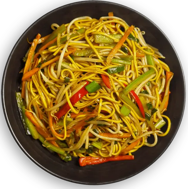 Veg Chowmein at Resunga Momo & Curry in Tracy, CA and Lathrop – Nepalese vegetable noodles powered by Skiplyn