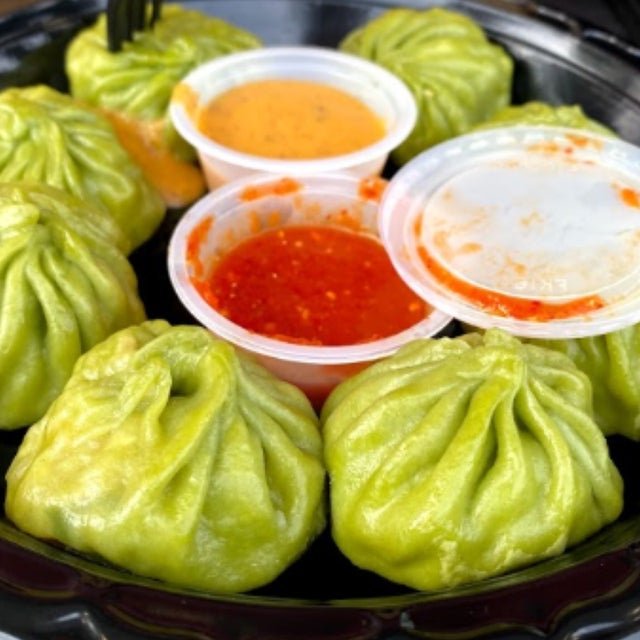 Veg Momos at Resunga Momo & Curry Tracy, CA and Lathrop – vegetable-filled Nepalese dumplings with Skiplyn